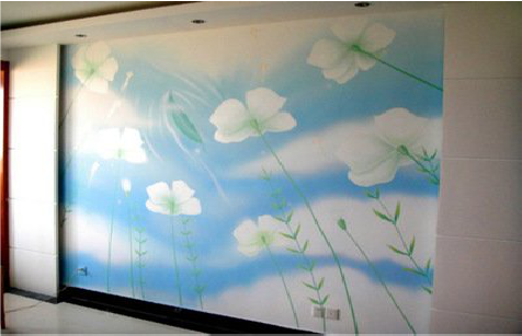 金湖画墙绘怎么画好白云的蓬松感？