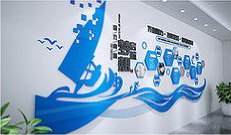 金湖海浪主题文化墙如何设计？