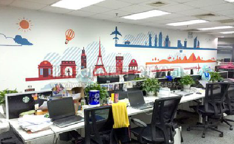 金湖教你设计办公室墙绘的方法。